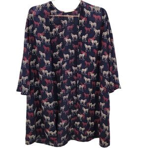 Le Lis Womens S Zebra Print Lightweight Open Kimono Cardigan